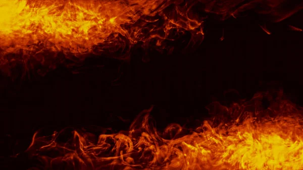 Llama Fuego Marco Ardiente Ola Calor Brillante Explosión Nube Humo —  Fotos de Stock