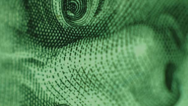 垂直录像 本杰明 富兰克林肖像财政独立 金钱成功 100美元钞票美国国家货币现钞碎片 — 图库视频影像