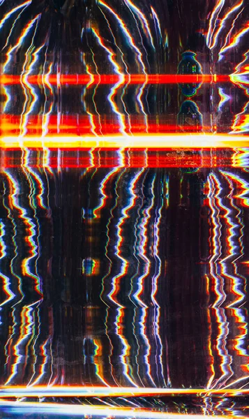 Arıza Titreşimi Gürültü Sinyal Hatası Siyah Üzerine Kırmızı Mavi Çarpıtma — Stok fotoğraf