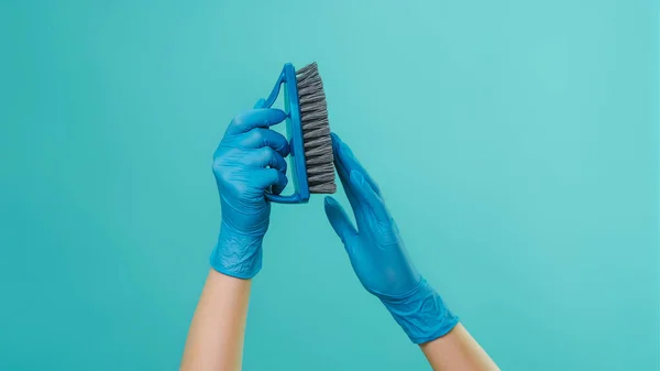 Household Brush Effective Cleaning Janitor Touching Professional Hard High Quality — Stock Photo, Image