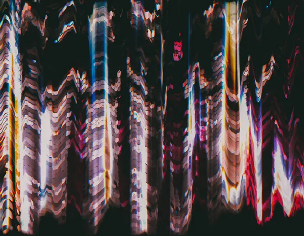 Glitch Display Interferentiegeluid Feestelijk Ontwerp Kleurrijke Achtergrond Met Regenboog Neon — Stockfoto
