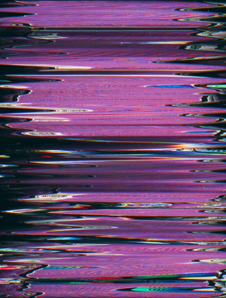 Vhs Noise Signal Distortion Old Film Effect Glitch Background Purple — Stock Photo, Image