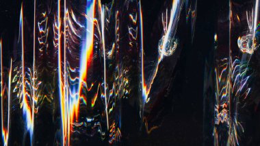 Çatlak ekran. Parazit sesi. Arıza tasarımı. Koyu mavi, sarı, kırmızı, beyaz, bulanık desenli bir arka planı var..