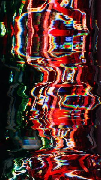 Parazit Titreşimi Arıza Sesi Eski Film Siyah Arkaplanda Neon Kırmızı — Stok fotoğraf