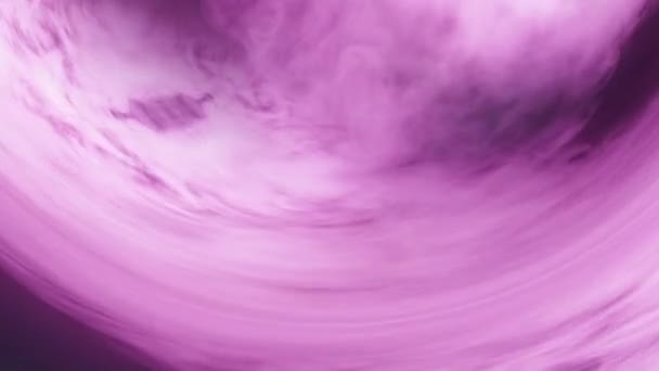 Дымовой Круг Тайна Пара Цветной Пар Текущий Круглый Фиолетовый Вихрь — стоковое видео