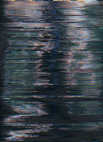 Glitch Texture Analog Noise Overlay Vhs Tape Distortion Blue Purple — Stock Photo, Image