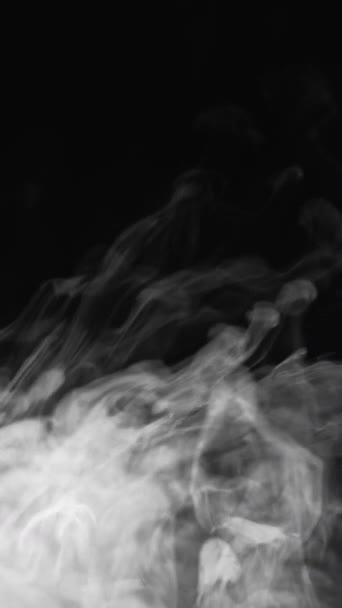 Κάθετο Βίντεο Κύματα Καπνού Σύνθεση Ατμού Σύννεφο Ομίχλης Θολή Άσπρη — Αρχείο Βίντεο