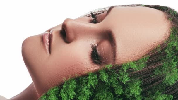 Verticale Video Organische Kosmetologie Schoonheidsverzorging Dubbele Belichting Natuur Portret Van — Stockvideo