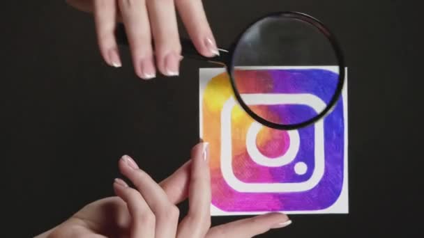คาร เครน พฤษภาคม 2020 โอแนวต ไอคอน Instagram นหาส งคมออนไลน ารวจโลโก — วีดีโอสต็อก