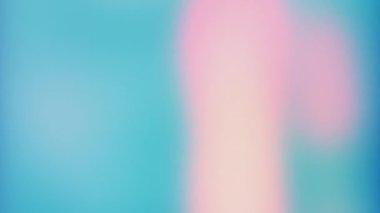 Neon ışığı parlıyor. Bulanık renk parıltısı. Odaklanmamış pastel cyan mavi pembe benekler titrek hareketler pürüzsüz doku soyut arkaplan serbest alan.