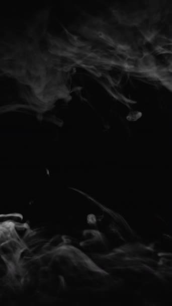 Вертикальне Відео Димову Рамку Потік Пари Хмарна Текстура Туману Білий — стокове відео