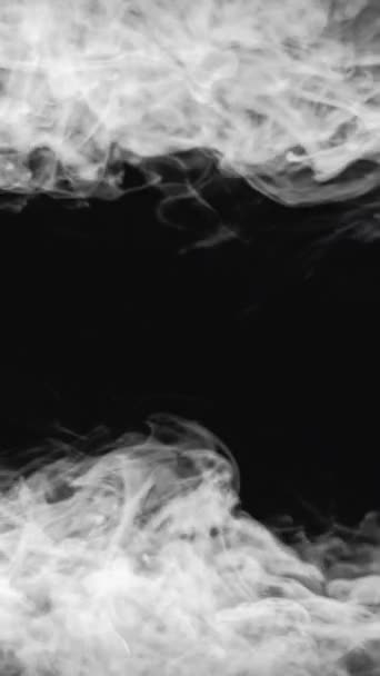 Vídeo Vertical Moldura Vapor Fumo Espalhou Nuvem Gás Fluxo Onda — Vídeo de Stock