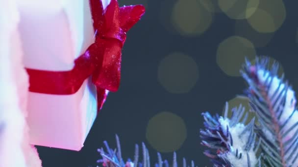 Video Vertikal Salam Natal Hadiah Musim Dingin Pengiriman Yang Aman — Stok Video