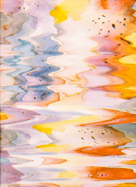 Malování Vln Abstraktní Pozadí Umění Vzorec Aquarelle Oranžová Modrá Fialová — Stock fotografie