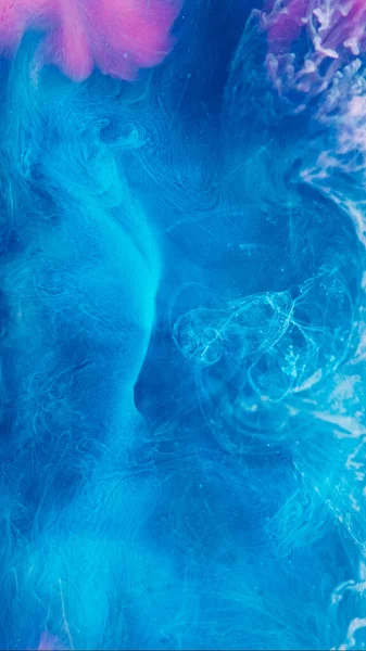 Esrarengiz Duman Geçmişi Sihirli Buhar Mavi Pembe Boyası Hipnotik Ruhani — Stok fotoğraf