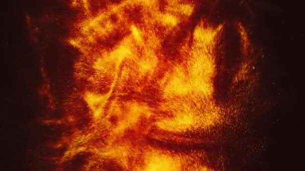 Вертикальне Відео Полум Іскри Фону Блискуча Абстрактна Хмара Помаранчевий Вогненний — стокове відео