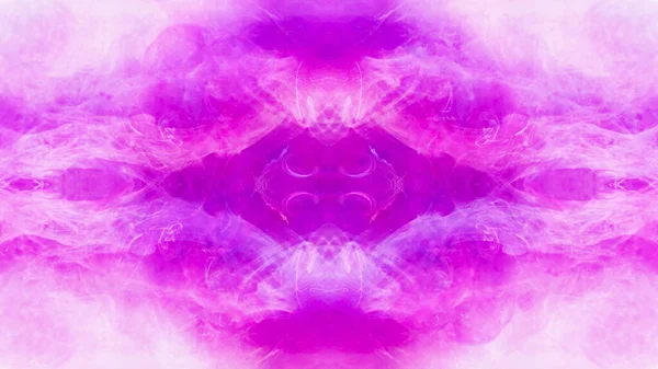 Inkt Caleidoscoop Achtergrond Spirituele Illusie Magenta Roze Paarse Rook Hypnotiserende — Stockfoto