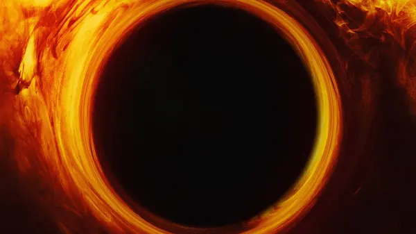 Duman Çemberi Arka Planı Güneş Tutulması Akan Turuncu Işıltıdaki Kara — Stok fotoğraf