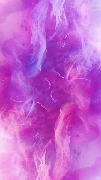 烟熏的背景 Ethereal光环 粉色紫色液墨神秘飞溅云雾催眠旋涡流光粒子在水波中传播 — 图库照片