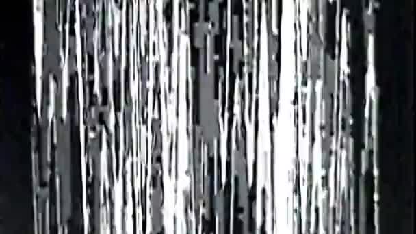 Flicker Glitch Déformation Signal Transition Bruit Analogique Noir Blanc Réel — Video