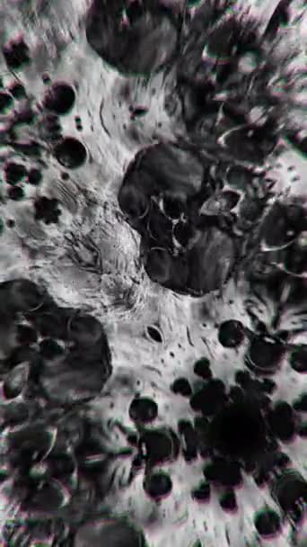 Κάθετο Βίντεο Σταγόνα Μελανιού Χώμα Πιτσιλίσματος Μεταβατικό Φαινόμενο Defocused Μαύρο — Αρχείο Βίντεο