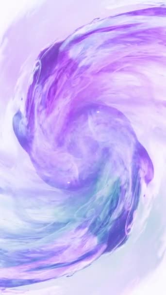 垂直录像 色彩斑斓的背景 精神上的幻想神经元蓝紫色烟雾流抽象催眠吸引动态涡旋运动效应 — 图库视频影像