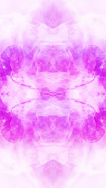 Vidéo Verticale Fond Abstrait Créatif Kaléidoscope Fantastique Neon Rose Pourpre — Video