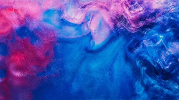 Ink Water Splash Glitter Paint Blend Color Smoke Cloud Pink — Stock Photo, Image