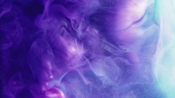 Eau Peinture Une Goutte Encre Texture Nuageuse Fumée Bleu Violet — Video