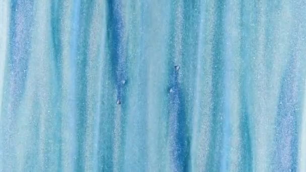 Inktstroom Glitter Textuur Blauwe Kleur Verloop Glanzende Verf Golf Korrel — Stockvideo
