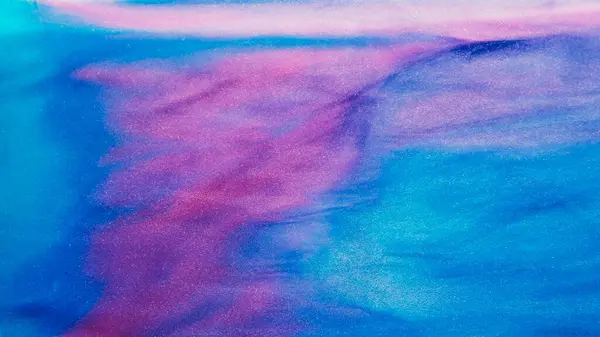 Třpytivá Vlna Míchání Inkoustové Vody Magická Mlha Modrá Růžová Barva — Stock fotografie