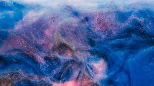 Parlak Duman Dokusu Suyu Boya Buhar Bulutu Pembe Mavi Renk — Stok fotoğraf