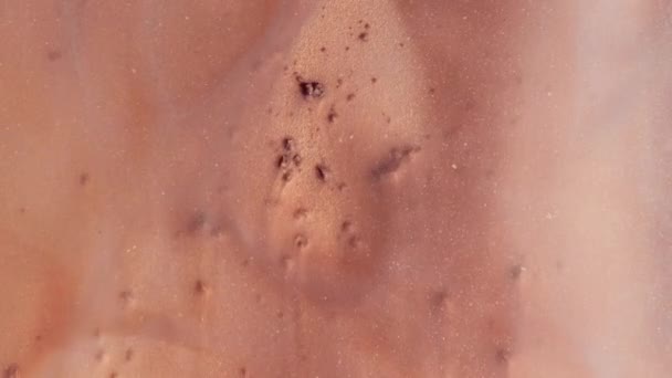 Névoa Brilhante Onda Água Tinta Tempestade Deserto Pastel Cor Rosa — Vídeo de Stock