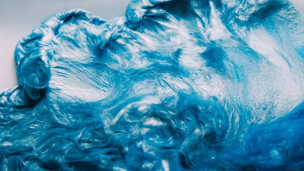 Ink Water Splash Paint Flow Color Smoke Cloud Blue Glowing — Stock Photo, Image