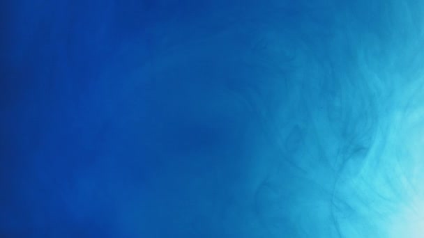 Цветной Дым Чернильная Вода Пар Плавает Синий Туман Движения Облака — стоковое видео