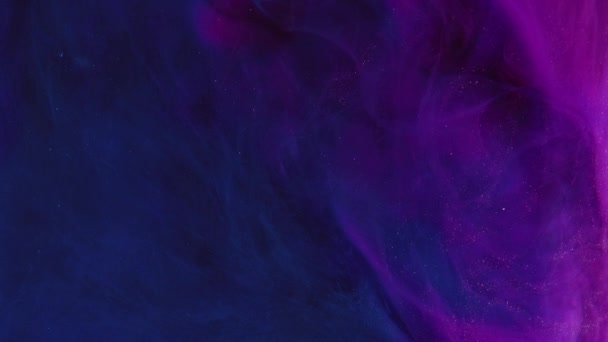 Glitter Mist Kleurenrook Mysterieuze Wolk Neon Paars Blauw Magenta Roze — Stockvideo