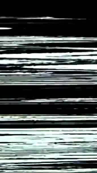 Pionowe Wideo Analogowy Szum Błąd Statyczny Wada Ekranu Telewizora Czarny — Wideo stockowe