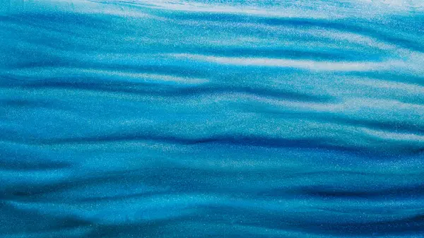 Fala Brokatu Woda Atramentowa Strumień Wodny Niebieski Kolor Gradient Świecące — Zdjęcie stockowe