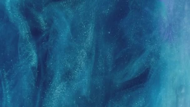 Glitter Mist Kleurenrook Fantasie Wolk Blauwe Sprankelende Deeltjes Textuur Inkt — Stockvideo