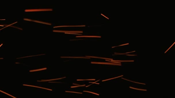 Vidéo Verticale Superposition Étincelles Souder Scintille Flou Couleur Orange Lueur — Video