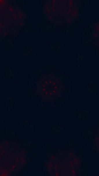 Vertikales Video Feuermandala Kaleidoskopbewegung Blur Rot Orange Glühende Funken Blume — Stockvideo