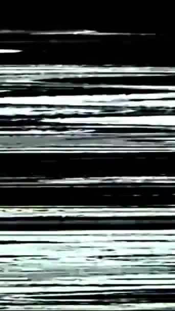 Κάθετο Βίντεο Αναλογικός Θόρυβος Στατική Δυσλειτουργία Ελαττωματική Οθόνη Μαύρο Λευκό — Αρχείο Βίντεο