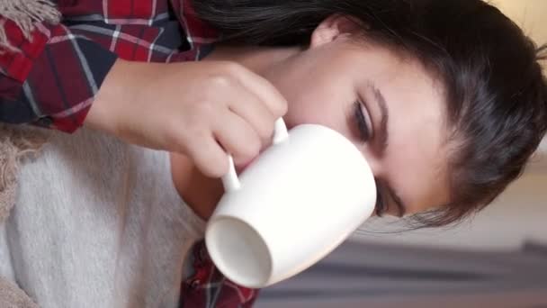 Video Verticale Tempo Libero Accogliente Pausa Caffè Stile Vita Hygge — Video Stock