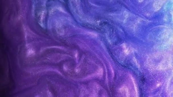 Percikan Cairan Glitter Tekstur Asap Mantra Sihir Gradien Warna Biru — Stok Video