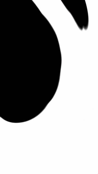 垂直录像 摘要背景 墨水螺旋形 神秘的云彩艺术迷幻设计中黑色液体涂料涡旋运动对白色的影响 — 图库视频影像