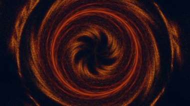 Dinamik soyut girdap, ateşli turuncu fütüristik enerji girdabı tasarım sanat çizimi soyut arkaplan.