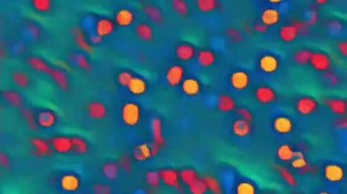 Bokeh daireleri. Odaklanamayan renkli kıvılcımlar turuncu kırmızı, parlayan, kaotik hareketler parlayan konfeti noktaları hipnotik sanat soyut arka planı..