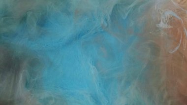 Sis karışımı. Mürekkep suyu. Mavi renkli girdap akan kahverengi fantezi buharı kümülonimbus taklit gizemli sanat zebra deseni parlak soyut arka plan.