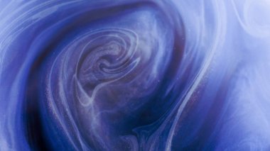 Duman bulutu. Odaklanmamış arka plan. Bulanık mavi renk buharı yüzen akrilik boya su karışımı girdap dalgası soyut sanat dokusu.