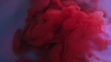 Suyu boya. Renkli duman bulutu. Su altında sıçrama. Soyut arkaplanda canlı kırmızı mor patlama buhar dalgası sanat dokusu.